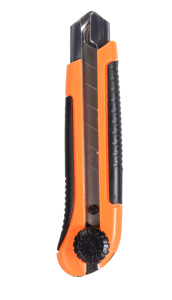 Нож ВИХРЬ с выдвижным лезвием 25мм, двухкомпонентный корпус, винтовой фиксатор 73/10/10/6