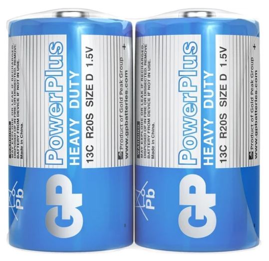 Батарейка GP PowerPlus 2 шт D пленка