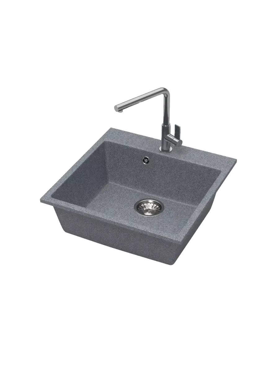 Кух.мойка Granit MARRBAXX глянц Люкс Z42 Q8 (ТЁМНО СЕРАЯ), квадратная, 500х500х175 Кух.мойка Granit MARRBAXX глянц Люкс Z42 Q8 (ТЁМНО СЕРАЯ), квадратная, 500х500х175