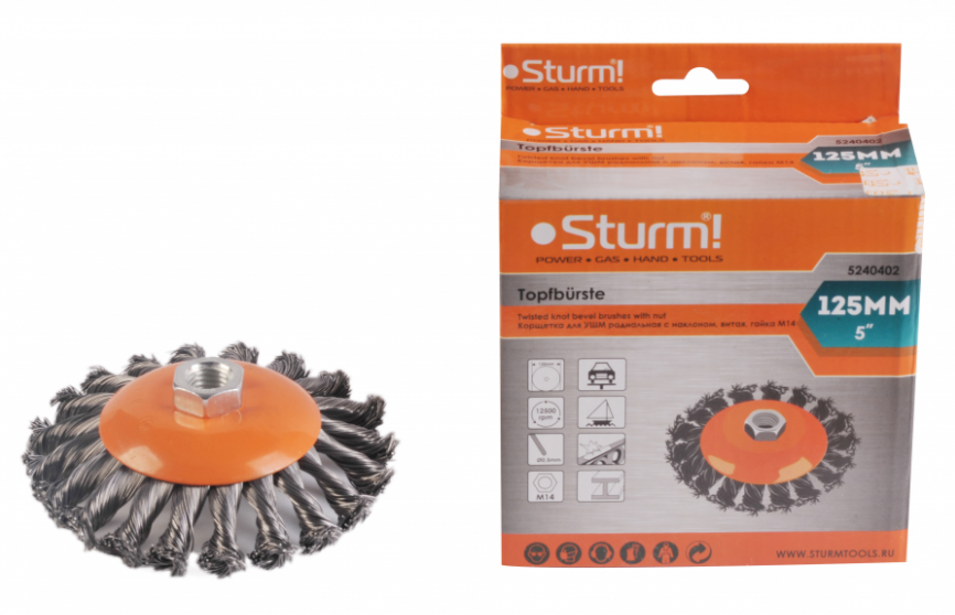 Корщетка-насадка для УШМ Sturm 52404042 тип "колесо"
