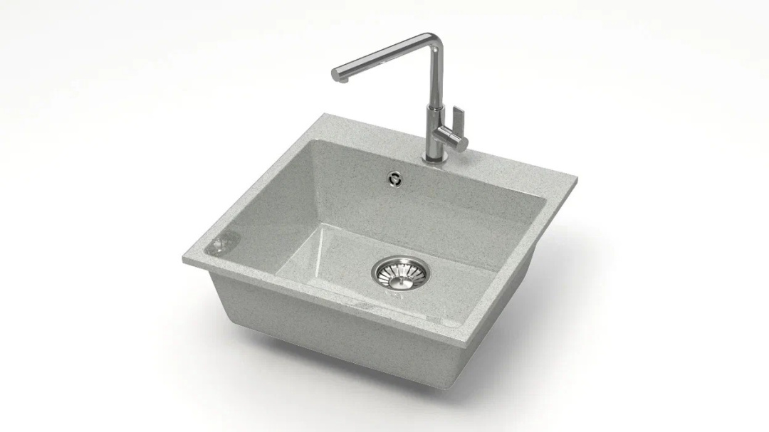 Кух.мойка Granit MARRBAXX глянц Люкс Z42 Q10 (СВЕТЛО СЕРАЯ)