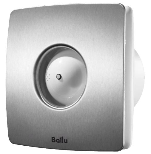 Вентилятор вытяжной BALLU BAFS 100 СЕРЫЙ/НЕРЖ.СТАЬ