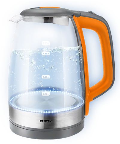 Чайник Centek CT-0065 Orange стекло