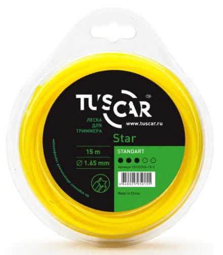 Леска для триммера TUSCAR Star Standart 1,65мм*15м