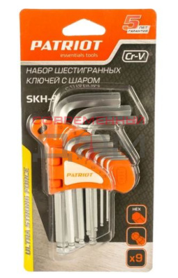 Набор ключей PATRIOT SKH-9, 1,5-10мм, CRV, 9 шт
