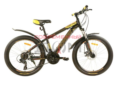 Велосипед Pioneer Tornado 24"/14" black-yellow-orange
