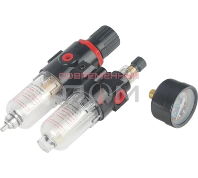 Фильтр влагомаслоотделитель PATRIOT FRL 180 с лубрикатором и манометром, 700 л/мин, давление 8 бар