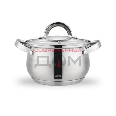 Кастрюля LARA LR02-461 серия СИМФОНИЯ (нерж) 18x11,5см 2.9л, 5-ти сл.индукционное капс.дно, все типы