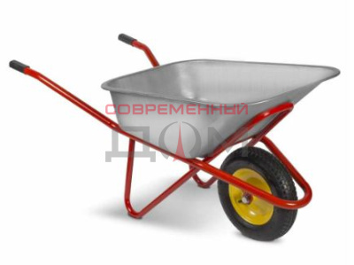 Тачка строительная Profi PU одноколесн, сталь,220кг,110л, 0.8мм, втулка d16 мм,PU4.00х8, красная,Корона 31.110.220