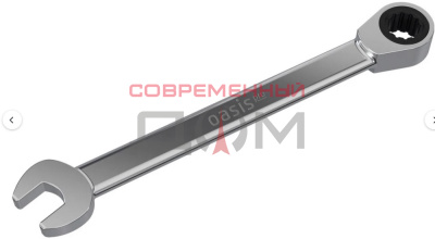 Ключ комбинированный гаечный Oasis Pro 15 мм с трещоткой (глянцевый хром)