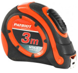 Рулетка PATRIOT MTA-3 /автостоп, ударопрочный корпус, обрезиненная, 3м
