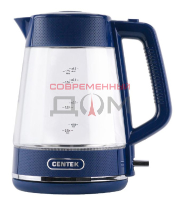 Чайник Centek CT-1014 /синий, 2200Вт, 1.7л,LED, защита от перегрева, STRIX контроллер