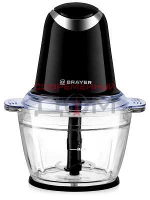 Измельчитель BRAYER 1406BR /500Вт, AC мотор, стекл. чаша 1 л, 2 лезвия из нержав, 2 скорости