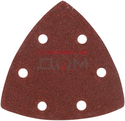 Треугольник шлифовальный PATRIOT на липучке, 80х80х80мм, Р60, 6 отверстий, 5 шт