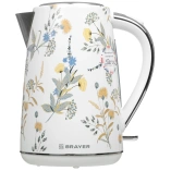 Чайник BRAYER 1083BR /2200 Вт, 1,7 л, стальн.корп, VNQ by STRIX, автоотключ