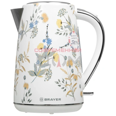 Чайник BRAYER 1083BR /2200 Вт, 1,7 л, стальн.корп, VNQ by STRIX, автоотключ