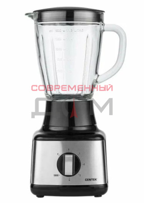 Блендер стац.Centek CT-1303 /1200Вт, стеклянный стакан 1.5л, 4 скорости + Pulse, 4 лезвия