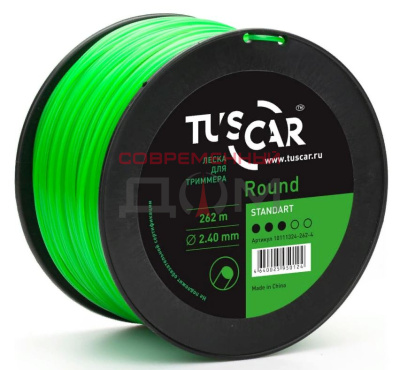 Леска для триммера TUSCAR Round Standart, 2,4мм*262м