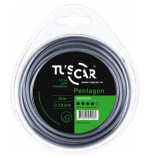 Леска для триммера TUSCAR Pentagon, Premium 2,0мм*15м